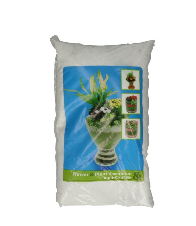 White Natural decorative sand in jar | Diameter 0.5 millimetres | Weight 5 kilos | Available to order individually
