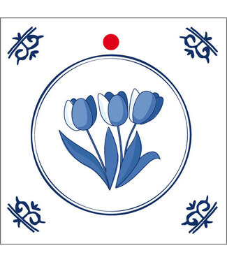 4A Labels Kaart 7 x 7 centimeterx20 Tulp | Per stuk