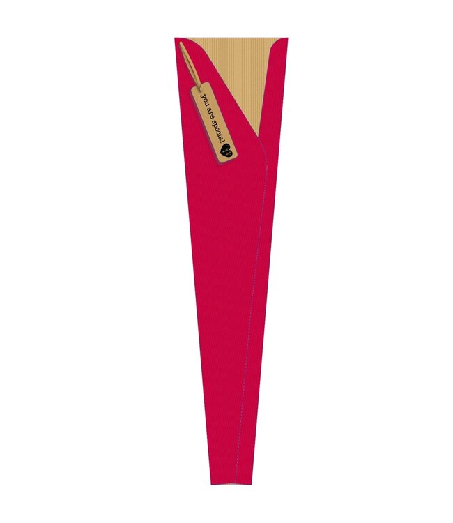 Rote Hüllen für einzelne Rose | Größe 60 x 14 x 5 Zentimeter | Pro 25 Stück zu bestellen