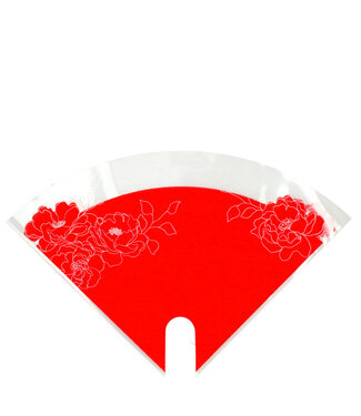 4A Housses Rouges Moon Kraftlook fleurs | Dimensions 30 x 30 centimètres | Par 50 pièces