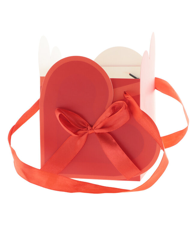 Sac rouge Party love | Dimensions 12 x 12 x 16,5 centimètres | Commande par 10 pièces