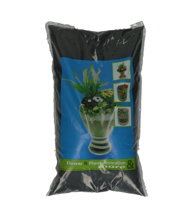 Black decorative sand in pot | Diameter 0.5 millimetres | Weight 5 kilos | Available to order individually