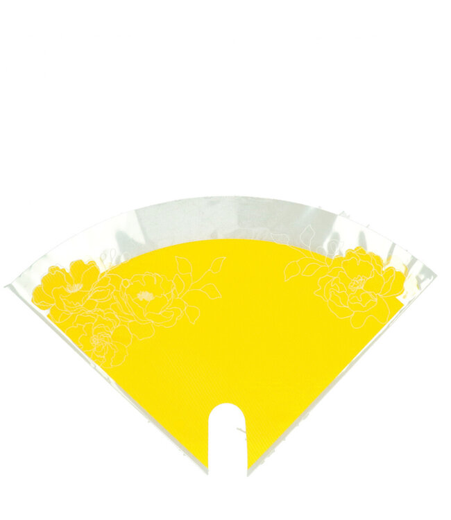 Housses Jaunes Moon Aspect Kraft fleurs | Dimensions 30 x 30 centimètres | À commander par 50 pièces
