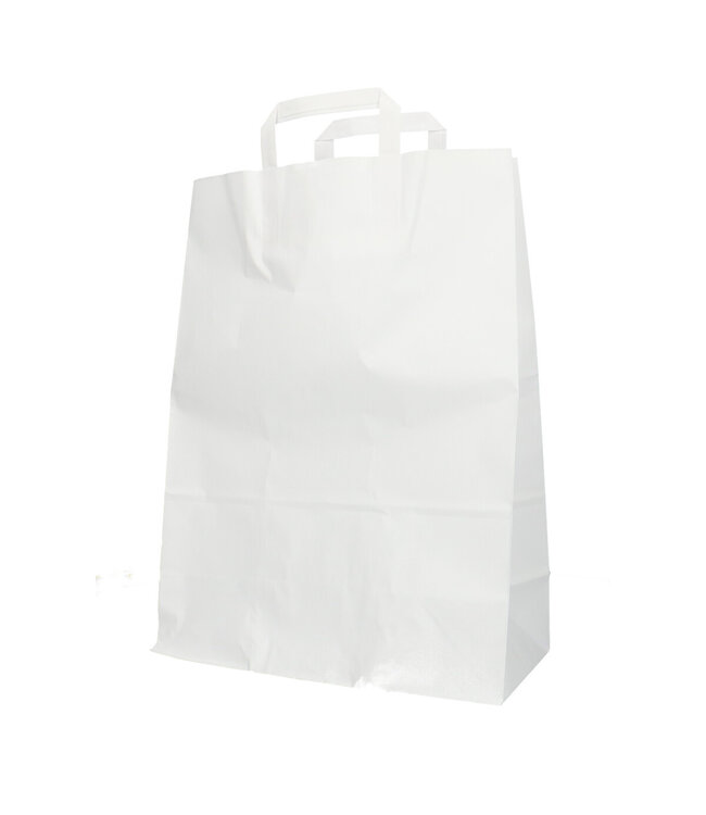 Natural white paper bags | Size 32 x 15 x 43 centimetres | Available to order per 50 pieces