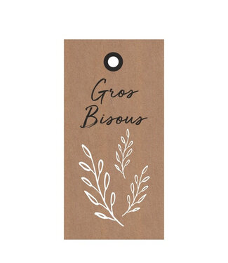 4A Labels Kaart 5 x 10 centimeter x20 Bisous | Per stuk