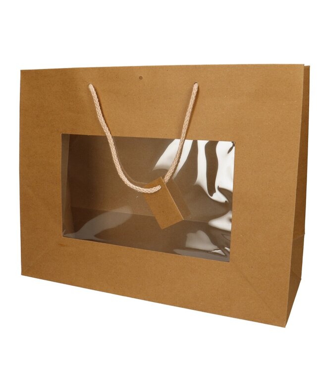 Sacs cadeaux marron chic | Dimensions 40 x 15 x 31 centimètres | Commande par 12 pièces