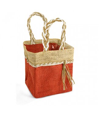 4A Sacs rouges Mooréa éco | Dimensions 11 x 11 x 12,5 centimètres | Par 10 pièces