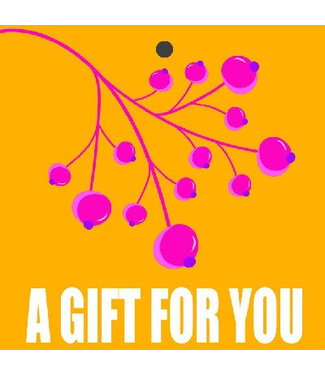 4A Étiquette de carte orange avec texte anglais "Gift for you" | Dimensions 7 x 7 centimètres | Par 20 pièces