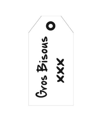 4A Labels Kaart 5*10cm x20 Gros bisous ( x 1 )