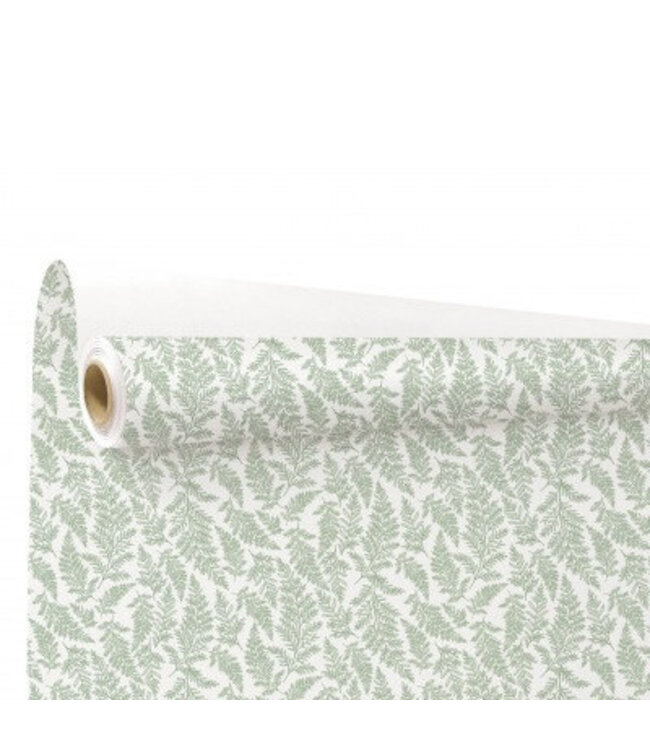 Papier à motif floral vert et blanc sur rouleau Cyrielle | Largeur 80 centimètres | Longueur 40 mètres | À commander à l'unité