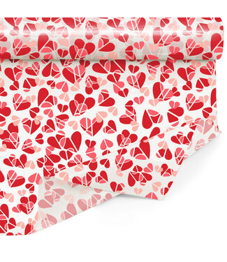 4A Pink white foil on roll heart motif | Width 80 centimetres | Length 40 metres | Per piece