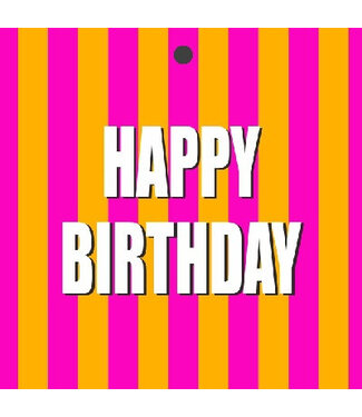 4A Labels Kaart 7*7cm x20 Happy Birthday ( x 1 )