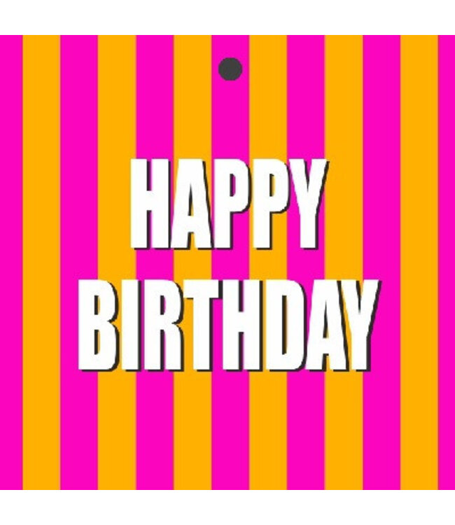 Labels Kaart 7*7cm x20 Happy Birthday ( x 1 )