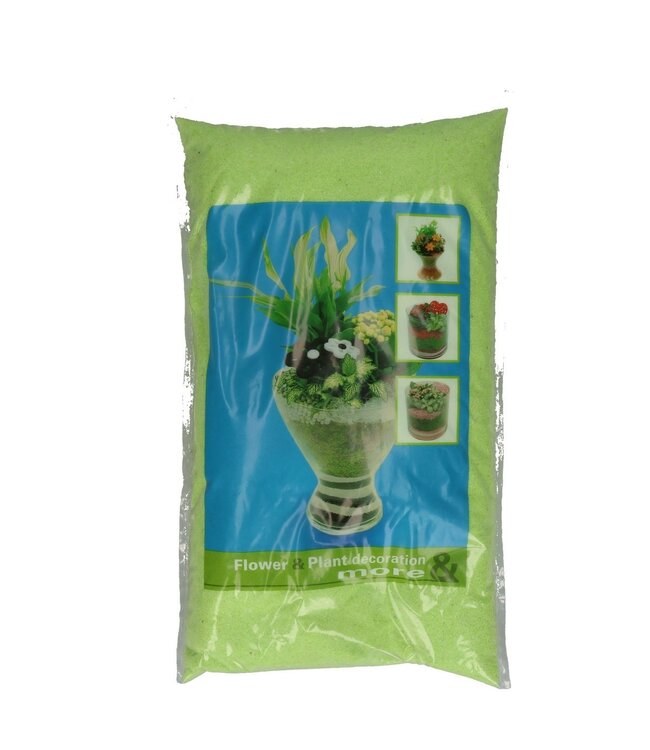 Sable de décoration vert pomme en pot | Diamètre 0,5 millimètre | Poids 5 kilos | Disponible à l'unité