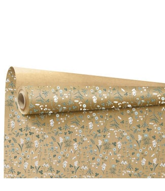 4A Motif floral brun vert blanc Ysee | Largeur 80 centimètres | Longueur 40 mètres | Par pièce
