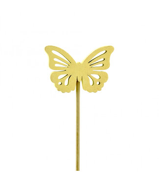 4A Piquet papillon jaune | Longueur 20 centimètres | Diamètre 6 centimètres | Par 12 pièces