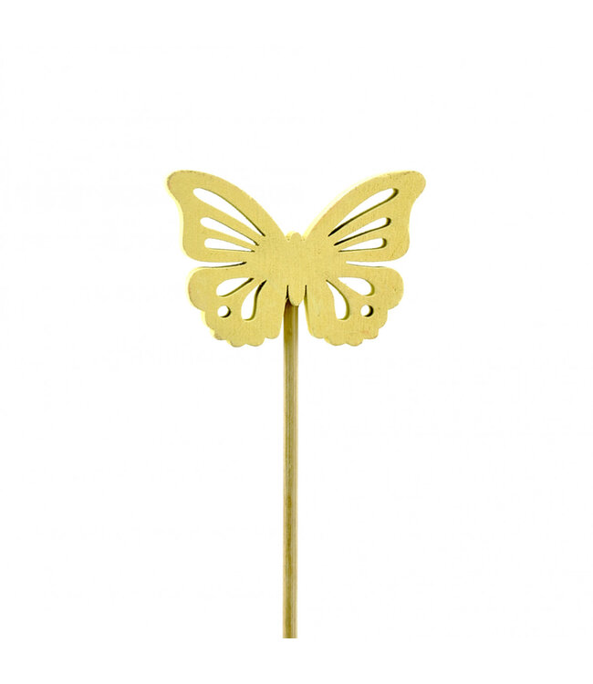 Yellow butterfly plant stick | Length 20 centimetres | Diameter 6 centimetres | Available to order in sets of 12