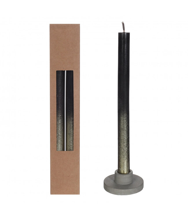 Black candle gold spray | Diameter 2.1 centimetres | Length 25 centimetres | Available to order in sets of 2