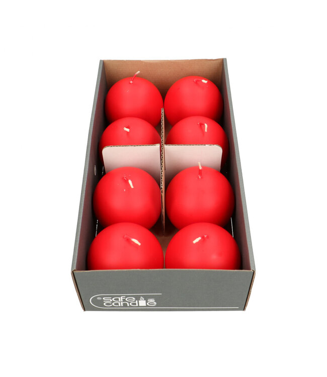 Red ball candle | Diameter 8 centimetres | Available to order in sets of 8