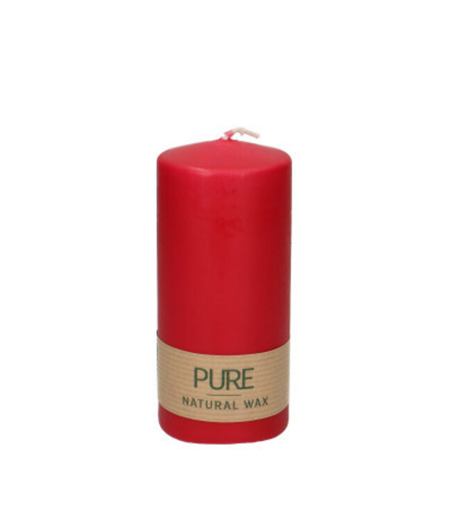 Bougie écologique rouge | Diamètre 6 centimètres | Hauteur 13 centimètres | Commande par 6 pièces