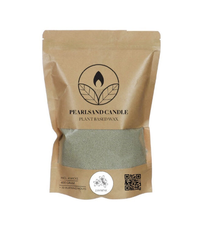 Kaars Pearlsand 400gr+4lont Jasmine ( x 1 )