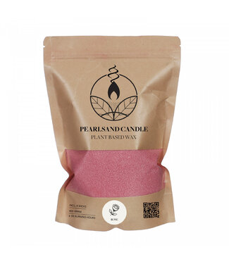 4A Bougie en cire de nacre rose clair Pearlsand + 4 mèches | Poids 400 grammes | Par pièce