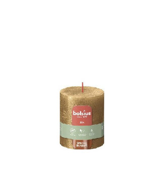 4A Gold-coloured rustic shiny pillar candle | Diameter 7 centimetres | Height 8 centimetres | Per 4 pieces