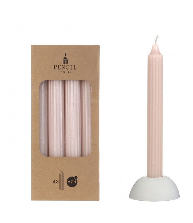Bougie en forme de crayon rose | Diamètre 2,2 centimètres | Longueur 20 centimètres | Commande par 4 pièces