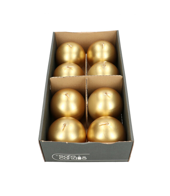 Bougie boule dorée | Diamètre 8 centimètres | Commandable par 8 pièces