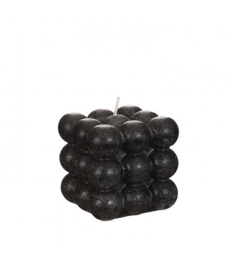 4A Bougie à bulles noire | Dimensions 8 x 8 centimètres | Par 6 pièces
