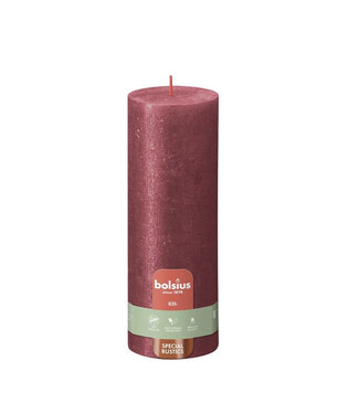 4A Bougie rustique rouge brillante | Diamètre 7 centimètres | Hauteur 19 centimètres | Par 4 pièces