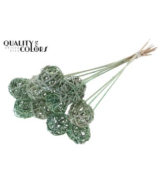 QC Bruce Ball 5cm on stem Frosted Mint Green ( x 50 )