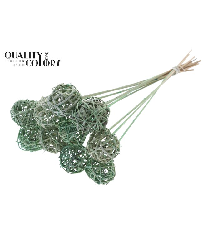 Bruce Ball 5cm on stem Frosted Mint Green ( x 50 )