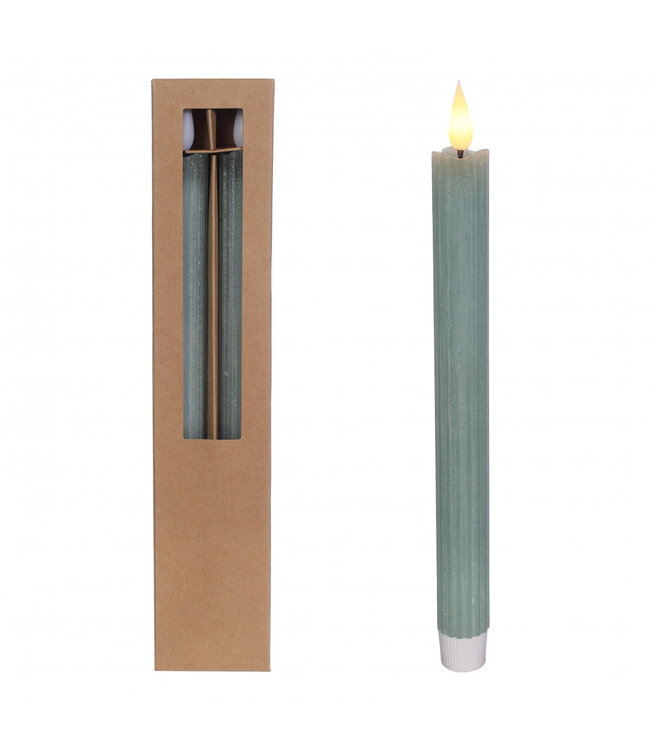 Green LED pencil candle | Diameter 2.1 centimetres | Length 25 centimetres | Excluding AAA batteries | Available to order in sets of 2