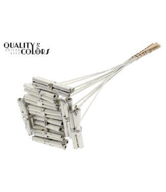 QC Jute Stick Posy on stem Platina | Per 50 stuks