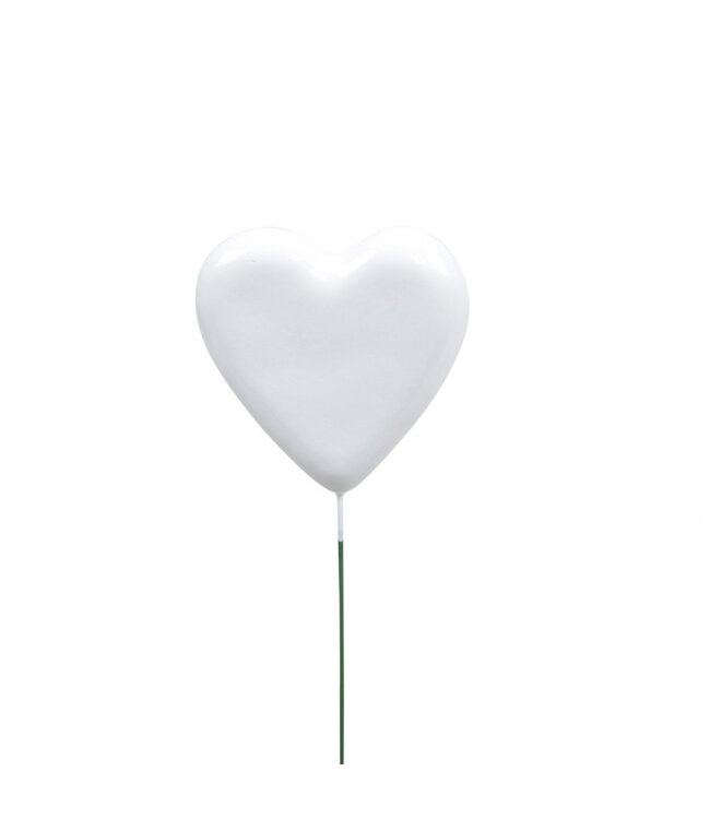 White heart pick | Length 20 centimetres | Diameter 6.5 centimetres | Available to order in sets of 24