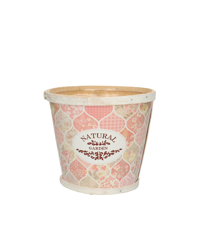 Light pink wooden garden flower pot planter | Size 17 x 15 centimetres | Available to order in sets of 10