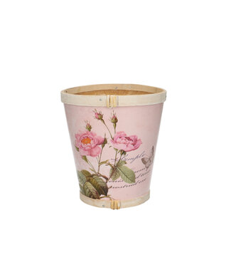 4A Pot de fleurs en bois rose Roses | Dimensions 13 x 14 centimètres | Par 10 pièces