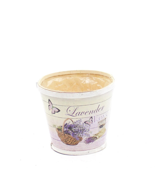 Pot de fleurs en bois couleur lilas pour lavande | Dimensions 17 x 15 centimètres | Commande par lot de 10 pièces
