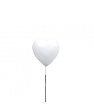4A Piquet décoratif naturel cœur blanc | Longueur 20 centimètres | Diamètre 4 centimètres | Par 24 pièces