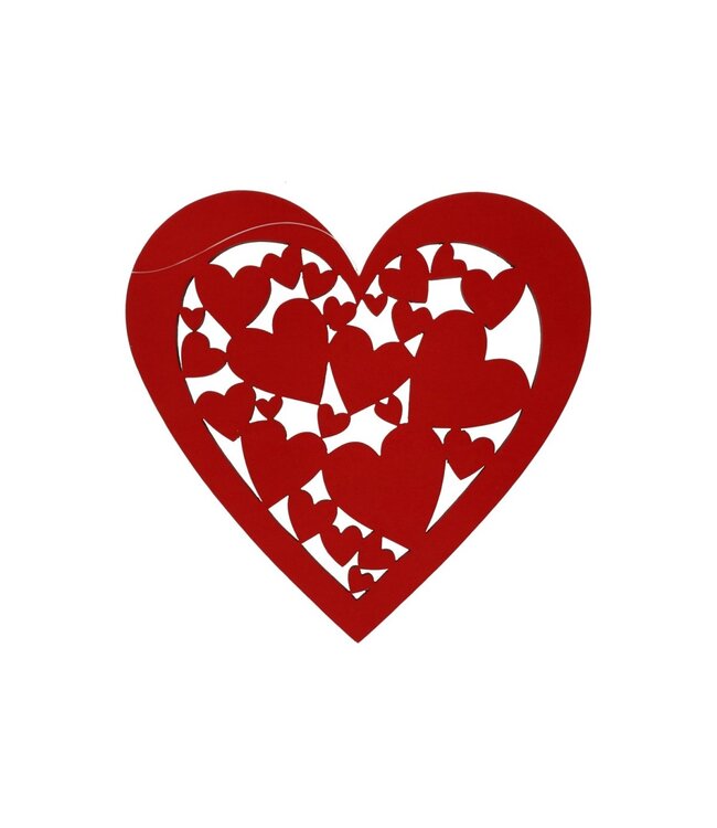 Red decorative foam heart | Diameter 30 centimetres | Available to order per 6 pieces