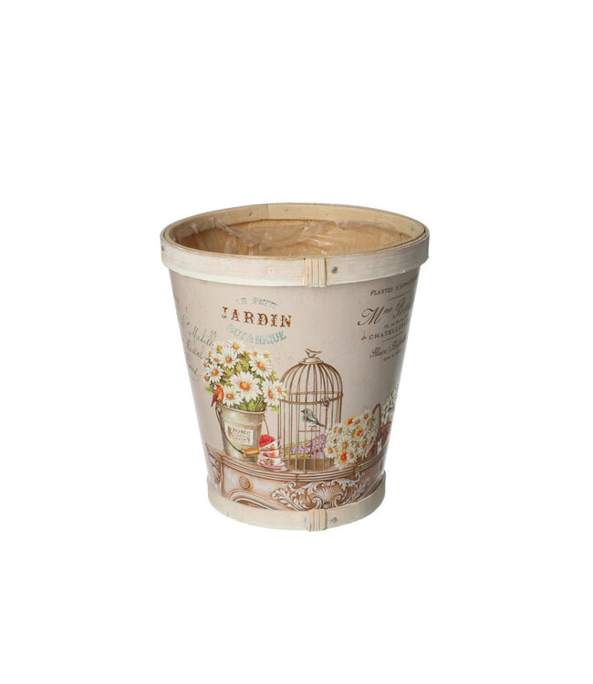 Natural wooden birdcage flowerpot planter | Size 13 x 14 centimetres | Available to order in sets of 10