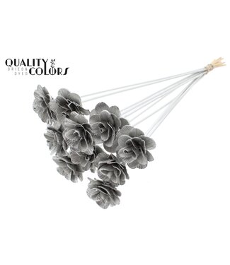 QC Beetal Rose 6cm on stem Platina ( x 50 )