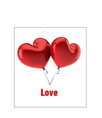 4A Valentijn Kaart 7*7cm x20 Love Ballon ( x 1 )
