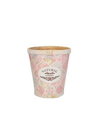 4A Pot de fleurs en bois rose clair pour jardin | Dimensions 13 x 14 centimètres | Par 10 pièces
