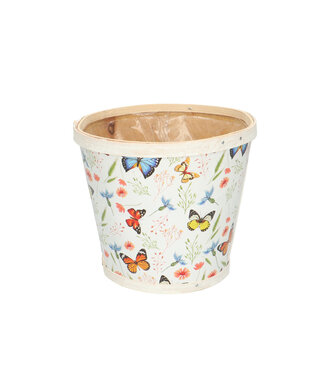 4A Cache-pots en bois de papillons de couleurs mélangées | Dimensions 17 x 15 centimètres | Par 10 pièces