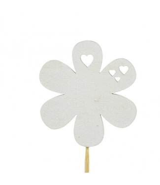 4A Bijsteker 20cm Bloem hout 7cm | Per 12 stuks