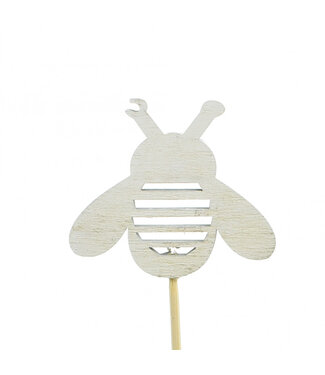 4A Natural white wooden stick-in decoration | Length 20 centimetres | Diameter 6.5 centimetres | Per 12 pieces