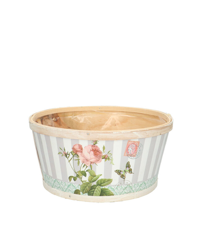 Pot de fleurs en bois rose Rose | Dimensions 22 x 11 centimètres | Commande par 10 pièces