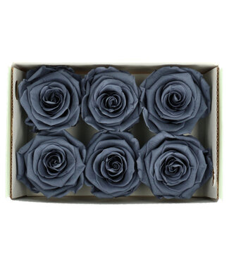 4A Rose noire préservée | Roses préservées | Diamètre 6 centimètres | Par 6 pièces